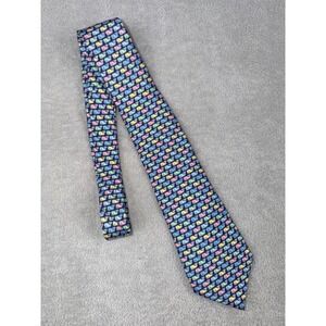 Vineyard Vines Boys Whale Print Silk Necktie Blue Multicolored Fast Shipping!